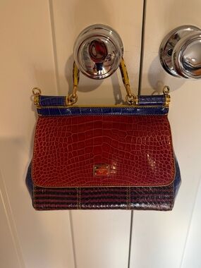 Dolce & Gabbana Multicolor Crocodile and Python Small Miss Sicily Bag